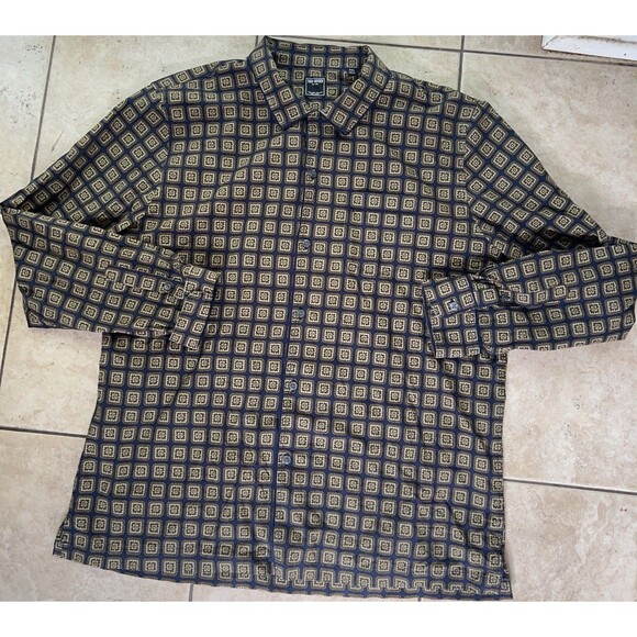 Todd Snyder Shirt Mens XXL Button Down Geometric Long Sleeve Loop Collar - Picture 1 of 8